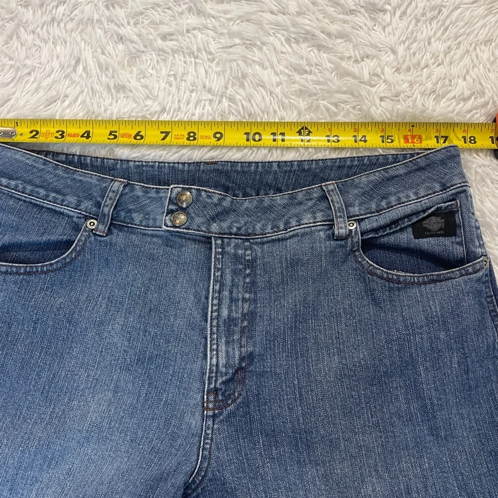 Harley-Davidson DENIM SEE MEASUREMENTS Jeans with Button Accents WOMENS 16